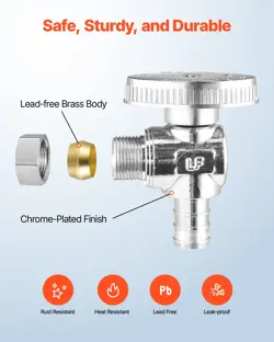 10 PACK ANGLE STOP VALVE 1/2