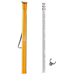 ALUMINUM GRADE ROD 9 FT/10THS 3-SECTION DUAL SIDE SCALE BUBBLE LEVEL