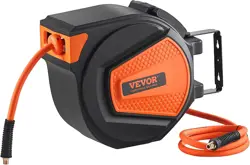 VEVOR RETRACTABLE AIR HOSE REEL, 3/8 IN X 50 FT HYBRID AIR HOSE MAX 300PSI, AIR