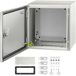 VEVOR 12X12X8'' CARBON STEEL ELECTRICAL ENCLOSURE IP65 WALL MOUNT JUNCTION BOX.