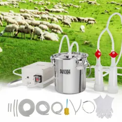 VEVOR GOAT MILKING MACHINE GOAT MILKER 3 L 304 STAINLESS STEEL BUCKET PORTABLE