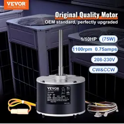 VEVOR OEM UPGRADED CONDENSER FAN MOTOR, 1/10HP 1100RPM