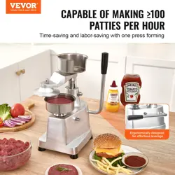 VEVOR COMMERCIAL BURGER PATTY MAKER, 100MM/4INCH HAMBURGER BEEF PATTY MAKER, HEA