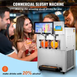 VEVOR COMMERCIAL SLUSH MACHINE 2X(8+4L) MARGARITA SLUSH DRINK SMOOTHIE FROZEN