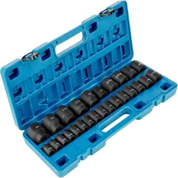 US VEVOR IMPACT SOCKET SET 1/2 INCHES 26 PIECE IMPACT SOCKETS, SHALLOW SOCKET, 6