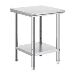 VEVOR STAINLESS STEEL WORK PREP TABLE COMMERCIAL WORKTABLE FOOD PREP 24X24X31IN