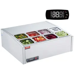 VEVOR COUNTERTOP REFRIGERATED SALAD PIZZA PREP STATION 140 W STAINLESS GUARD ETL