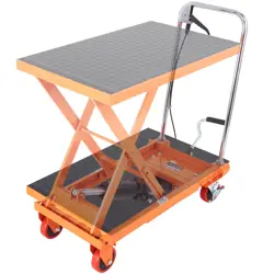 VEVOR HYDRAULIC LIFT TABLE CART 500 LBS MANUAL SCISSOR LIFT TABLE 28.5