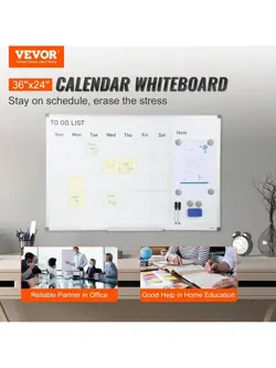 VEVOR DRY ERASE BOARD FOR WALL 36 X 24 INCHES MAGNETIC WHITEBOARD