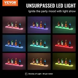 VEVOR WALL MOUNTED LED LIGHTED LIQUOR BOTTLE DISPLAY HOME BAR SHELF  30