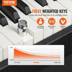 VEVOR 88 KEY FULLY WEIGHTED DIGITAL PIANO DUAL KEYBOARD SIMPLE CABINET BRACKET