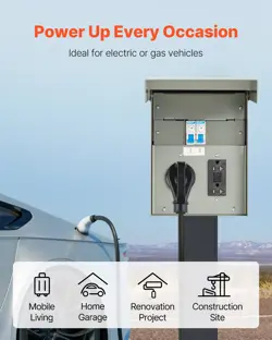 VEVOR TEMPORARY POWER OUTLET PANEL RV ELECTRICAL PANEL 20 30 AMP RV OUTLET BOX