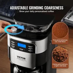 VEVOR 12-CUP COFFEE MAKER DRIP COFFEE MACHINE WITH 24-HOUR TIMER FOR AUTO BREW