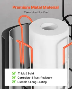 VEVOR FREE STANDING TOILET PAPER HOLDER WITH SHELF MEGA ROLLS TOILET ROLL HOLDER