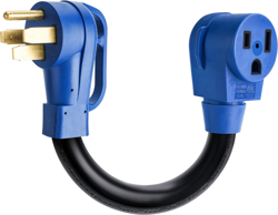 NEMA 14-50P TO 6-50R WELDER ADAPTER, 4 PRONG RV/RANGE/GENERATOR MALE PLUG TO 3