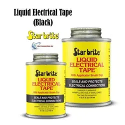2 PACK LIQUID ELECTRICAL TAPE BLACK 4OZ W/APPLICATOR BRUSH CAP STARBRITE 084104