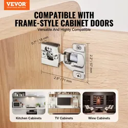 VEVOR CABINET DOOR HINGES 40 PACKS PARTIAL OVERLAY SOFT CLOSE FOR FRAMED TYPE