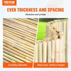 VEVOR NATURAL ROLLED BAMBOO FENCE BAMBOO PANEL 4 FT H X 8 FT L X 0.75 IN D.