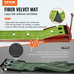 VEVOR 2 HOLE GOLF PUTTING MAT INDOOR GOLF PUTTING GREEN GOLF TRAINING AID