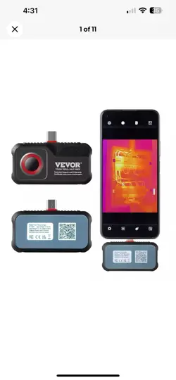 VEVOR THERMAL IMAGING CAMERA FOR ANDROID, 256 X 192 IR RESOLUTION INFRARED