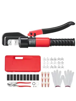 VEVOR HYDRAULIC CRIMPING TOOL WITH 9 SETS OF  DIES AWG12-2/0 COPPER AND ALUMINUM