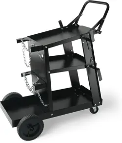 WELDING CART, 3-TIER WELDER CART HEAVY DUTY,ROLLING MIG WELDER CART FOR TIG, ARC
