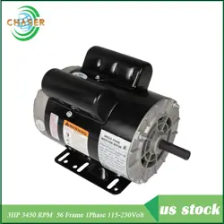 3450 RPM SPL COMPRESSOR DUTY ELECTRIC MOTOR 3 HP  56 FRAME 1 PHASE 115/230V