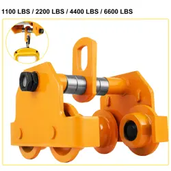 0.5T/2T/3TON PUSH BEAM TROLLEY FOR HEAVY LOADS TO 6600 LB FITS STRAIGHT I BEAM