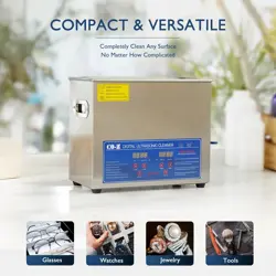 CO-Z ULTRASONIC CLEANER DIGITAL 1.6 GAL, 6 LITERS 600W STAINLESS STEEL