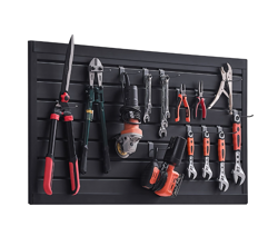 2 X 4 FT SLAT WALL PANELING PVC BLACK GARAGE SLATWALL WITH MODULAR DESIGN