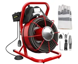 DRAIN CLEANER MACHINE 75FT X 1/2INCH, 370W DRAIN AUGER MACHINE FITS 1