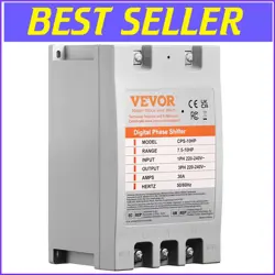 VEVOR 3 PHASE CONVERTER - 10HP 30A 220V-240V INPUT/OUTPUT DIGITAL PHASE SHIFTER