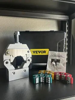 71550 MANUALLY OPERATED A/C HOSE CRIMPER TOOL KIT W/ 3 DIES NEW HAND PORTABLE