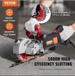 WALL CHASER-5800W CONCRETE GROOVING CUTTING MACHINE, 6800 RPM,LASER,W/WATER PUMP