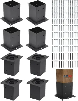 8 PACK HEAVY DUTY 4X4 POST BASE KIT FOR DECK, FENCE, MAILBOX, PERGOLA SUPPORTS