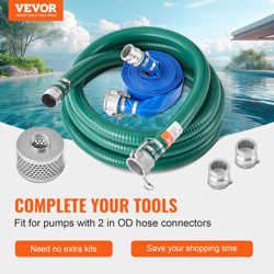 SUCTION HOSE KIT FOR WATER PUMP 2 IN X 20 FT GREEN/50 FT BLUE HOSES