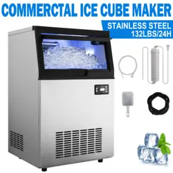 COMMERCIAL ICE MAKER MACHINE W/ 33LB STORAGE CAPACITY FOR HOME OFFICE RESTAURANT