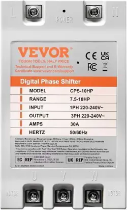 3 PHASE CONVERTER 10HP 30 AMP 220-VOLT 1 PHASE TO 3 PHASE DIGITAL PHASE SHIFTER