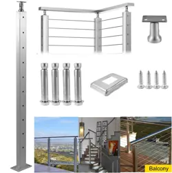 CABLE RAILING POST STAINLESS STEEL DECK RAILING MOUNTING BRACKET STAIR RAILING