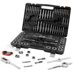 116-PIECE TAP & DIE SET METRIC/SAE BEARING STEEL THREADING TOOL W/CASE