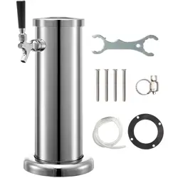 VEVOR SINGLE FAUCET DRAFT BEER TOWER STAINLESS TAP BEER KEGERATOR TOWER HOME