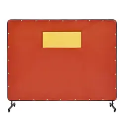 WELDING SCREEN WITH FRAME 6'X8' WELDING CURTAIN SCREEN 4 WHEELS & WINDOW