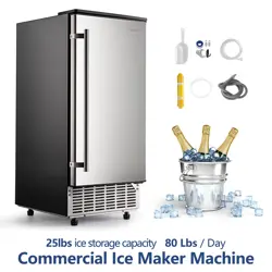 COMMERCIAL ICE MAKER STAINLESS STEEL UNDERCOUNTER FREESTANDING ICE CUBE MACHINE
