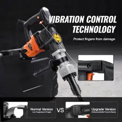 DEMOLITION JACK HAMMER, MAX 1400W ELECTRIC JACKHAMMER HEAVY DUTY, 2900 BPM CONCR