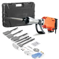 DEMOLITION JACK HAMMER CONCRETE BREAKER 2200W ELECTRIC HAMMER 6 CHISEL BITS