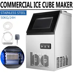 110LB/24H COMMERCIAL ICE MAKER STAINLESS STEEL UNDER COUNTER ICE CUBE MACHINE