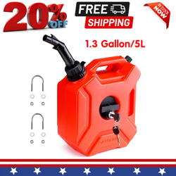 5L RED FUEL TANK PETROL CANS GAS BARRELS CAN SPARE WATER CONTAINER WITH SPOUT