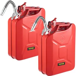 PORTABLE 5 GAL JERRY CAN 20L LITER STEEL OIL GAS TANK GASOLINE STORAGE NEW- 2 PC