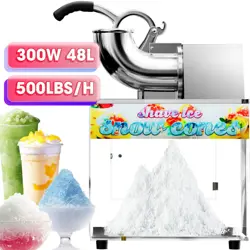 COMMERCIAL ELECTRIC ICE SHAVER 500LBS/H SNOW CONE MACHINE MAKER ICE CRUSHER 48L