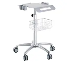 MOBILE ROLLING CART HEIGHT-ADJUSTABLE MEDICAL TROLLEY CART WITH BASKET